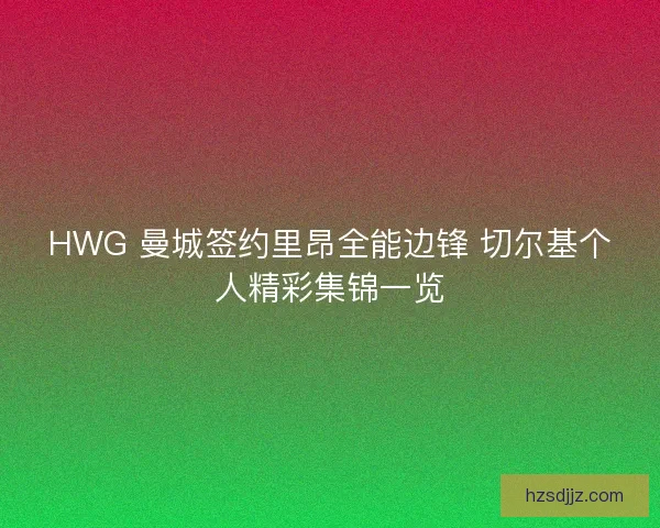 HWG 曼城签约里昂全能边锋 切尔基个人精彩集锦一览
